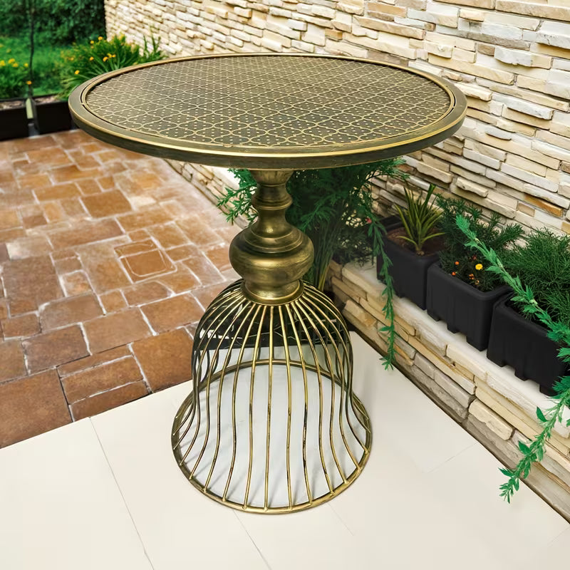 ™Metallia | שולחן מתכת עגול/אובלי – למרפסת, קפה ושימוש חיצוני