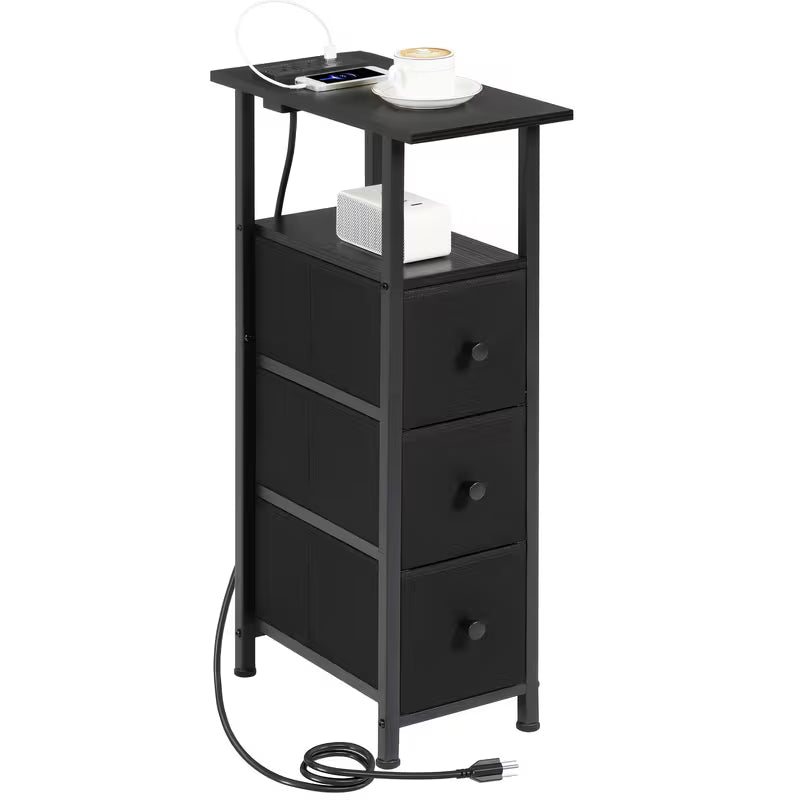 ™Bedra | שידה צרה לצד המיטה – 1 או 2 יחידות עם 3 מגירות בד